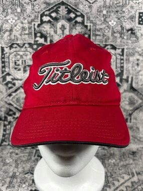 Titleist FJ Cotton‎ Youth Hat Red Adjustable Strapback Golf Hat